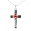 Peace Cross & Poppy Pendant, 40mm, chain 42cm Ref LWF_P2007